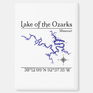Lake of the Ozarks Missouri Map Fridge Magnet