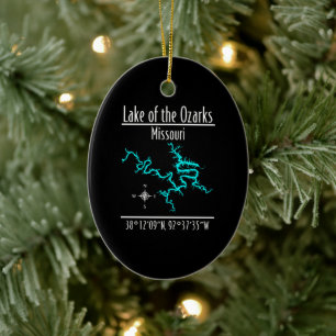 Lake of the Ozarks Missouri Map Oval Ornament