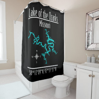 Lake of the Ozarks Missouri Map Shower Curtain