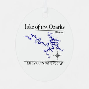 Lake of the Ozarks Missouri Metal Oval Ornament