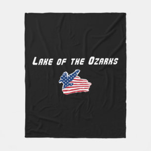 Lake of the Ozarks Missouri Patriotic Eagle Fleece Blanket
