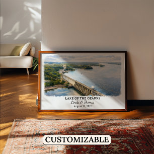 Lake of the Ozarks Missouri Poster, Watercolor Poster