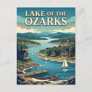Lake of the Ozarks Missouri Retro Vintage Poster Postcard