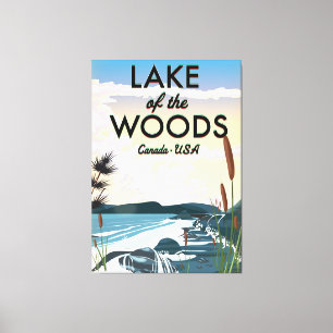 Lake of the Woods Travel poster. Canvas Print