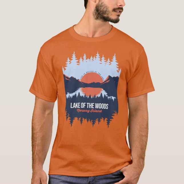 Lake Ofhe Woods Norway Island Lake With Mountain A T-Shirt (Front)