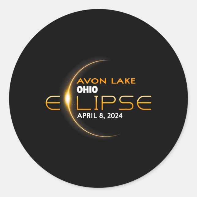 Lake Ohio Total Solar Eclipse 2024  Classic Round Sticker (Front)