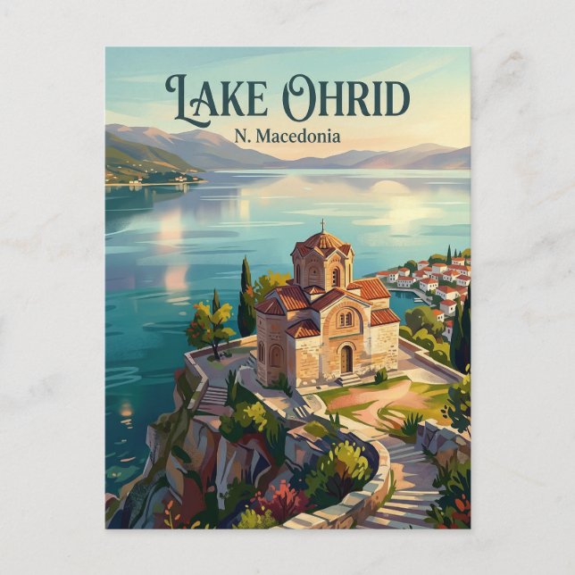 Lake Ohrid N. Macedonia Postcard (Front)