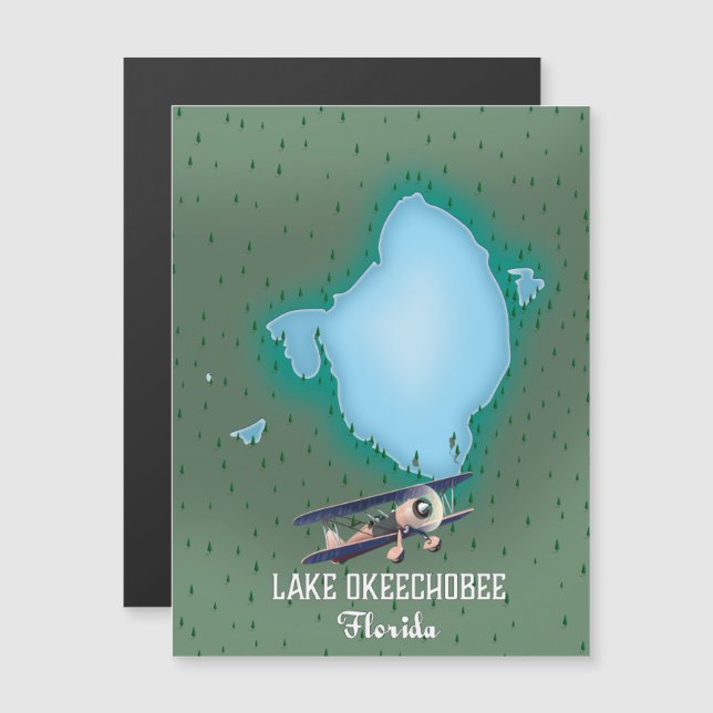 Lake Okeechobee Florida map. (Front/Back)