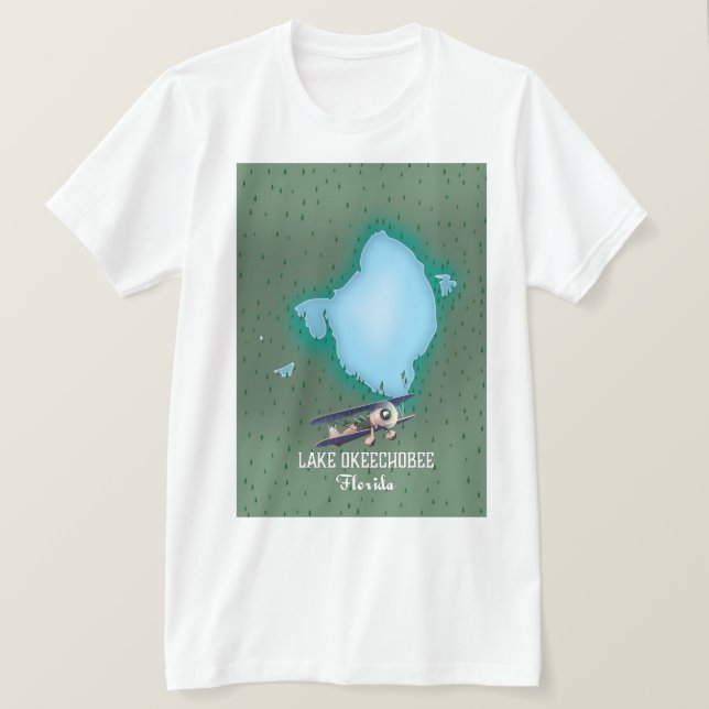 Lake Okeechobee Florida map. T-Shirt (Design Front)