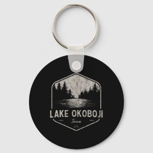 Lake Okoboji Iowa Outdoors Vintage Key Ring
