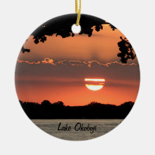 Lake Okoboji with Point of No Return ornament
