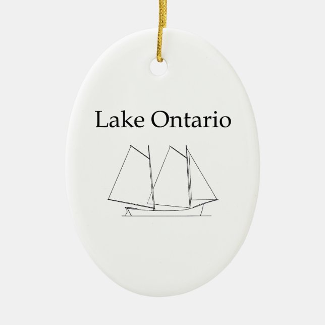 Lake Ontario Sailboat Ceramic Tree Decoration (Front)