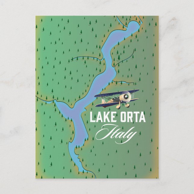 Lake Orta Italy lake map Postcard (Front)