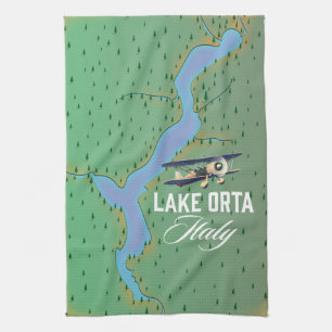 Lake Orta Italy lake map Tea Towel