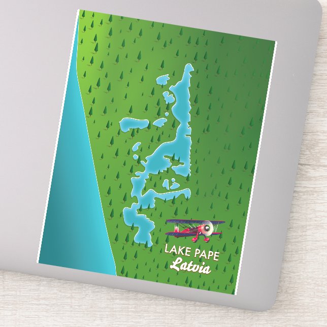Lake Pape Latvia map (Detail)