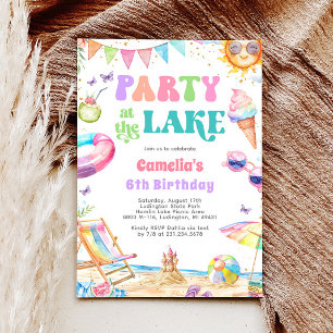 Lake Party Summer Birthday Invitation