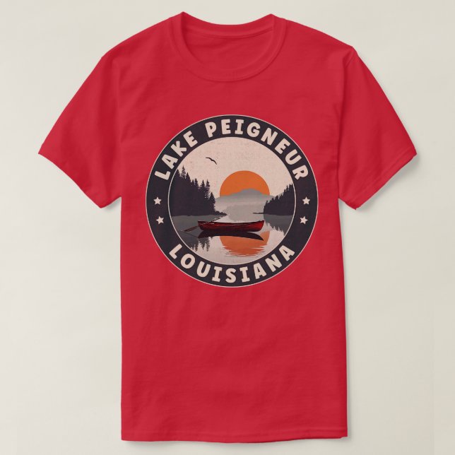 Lake Peigneur Louisiana Sunset TShirt (Design Front)