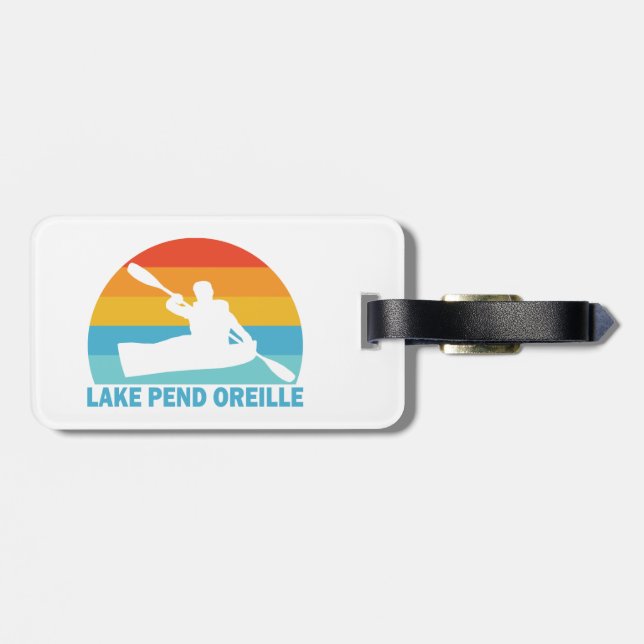 Lake Pend Oreille Idaho Kayak Luggage Tag (Back Horizontal)