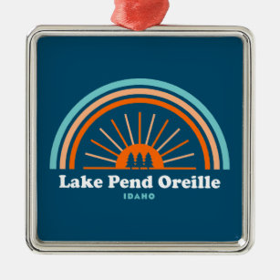 Lake Pend Oreille Idaho Rainbow Metal Tree Decoration