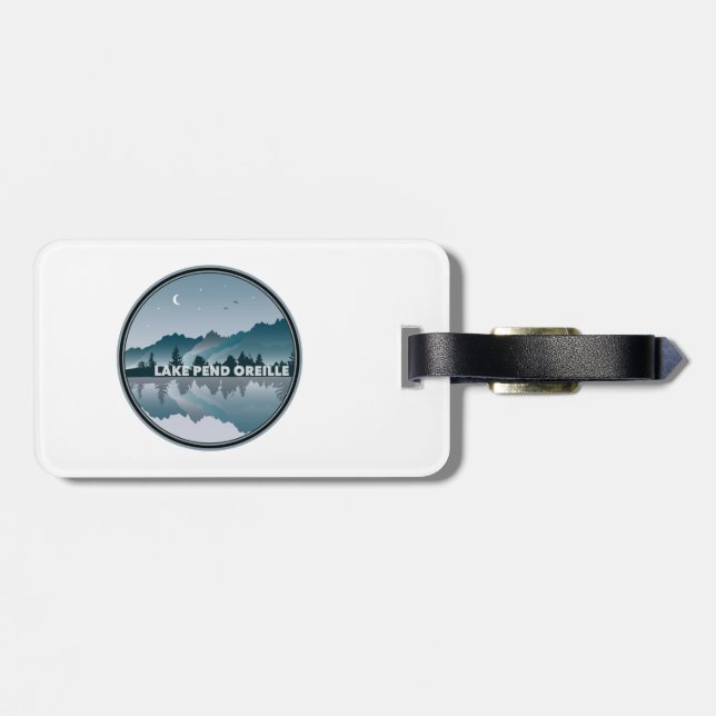 Lake Pend Oreille Idaho Reflection Luggage Tag (Back Horizontal)