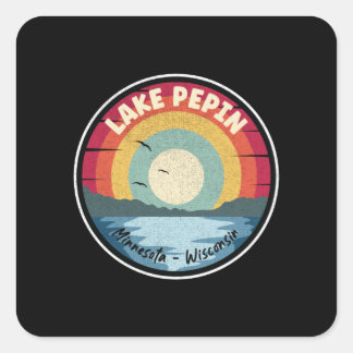 Lake Pepin Minnesota-Wisconsin Colourful Square Sticker