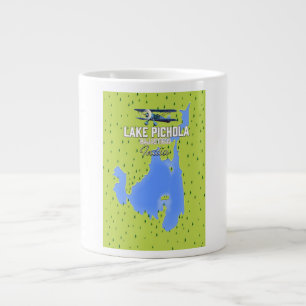 lake Pichola, India travel poster map. Large Coffee Mug