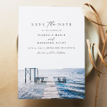 LAKE Pier Watercolor Wedding Save the Date Invitation<br><div class="desc">This save the date features a watercolor painting of a lake and pier. Easily edit *most* wording to meet your needs and add your own photo or photos to the backside with your wedding website. This save the date is perfect for your travel themed lake destination wedding.</div>