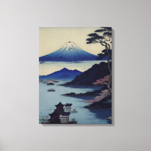 Lake, Pine and Mountain - Japan Canvas Print