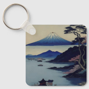 Lake, Pine and Mountain - Japan Key Ring