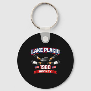 Lake placid 1980 hockey vintage usa puck new york key ring
