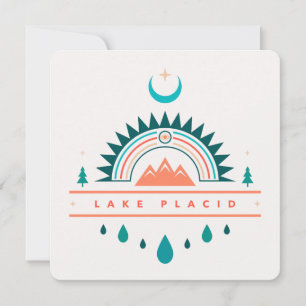 lake placid boho rainbow moon invitation
