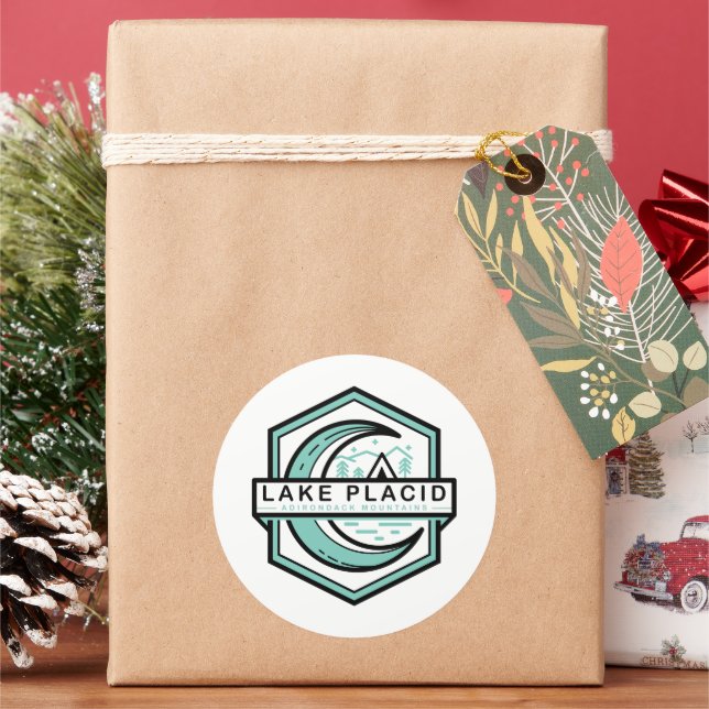 LAKE PLACID moon hexa Classic Round Sticker (Holiday)