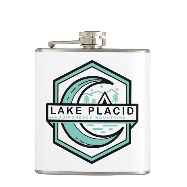 LAKE PLACID moon hexa Hip Flask (Front)