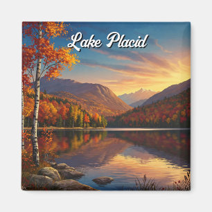 Lake Placid New York Autumn Travel Magnet
