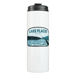 Lake Placid New York Fishing Rod Thermal Tumbler