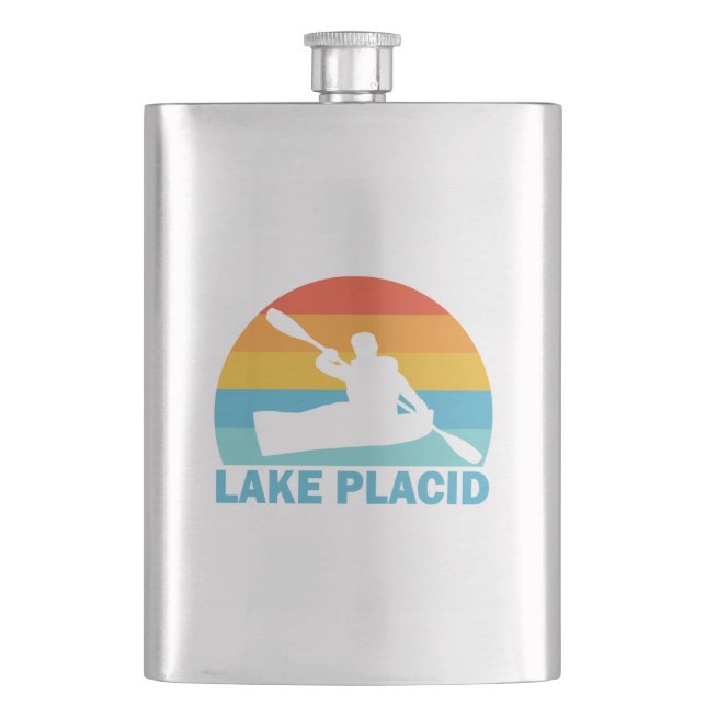 Lake Placid New York Kayak Hip Flask (Front)