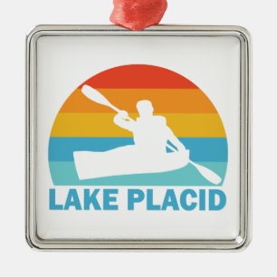 Lake Placid New York Kayak Metal Tree Decoration