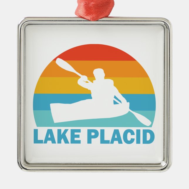 Lake Placid New York Kayak Metal Tree Decoration (Front)
