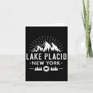 Lake Placid New York - Mountain Skiing Hiking Fish Card