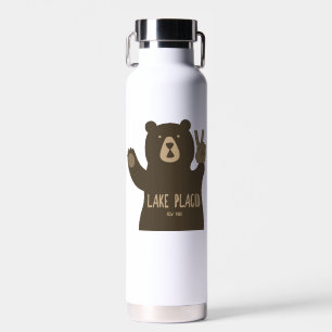Lake Placid New York Peace Bear Water Bottle