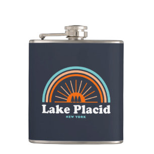 Lake Placid New York Rainbow Hip Flask