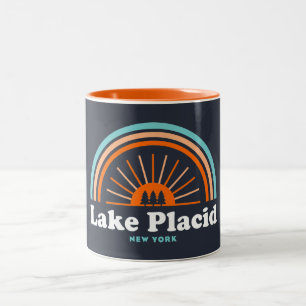 Lake Placid New York Rainbow Two-Tone Coffee Mug