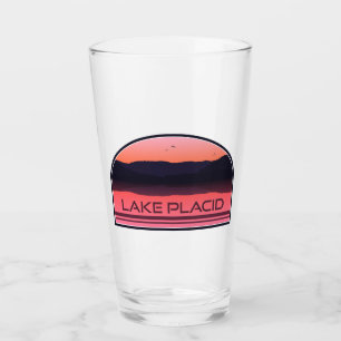 Lake Placid New York Red Sunrise Glass