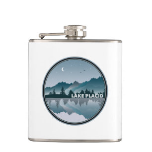 Lake Placid New York Reflection Hip Flask