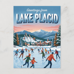 Lake Placid Olympic Centre Ice Skating, Lake Placi Postcard