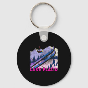 Lake placid ski - vintage style lake placid skiing key ring