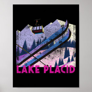 Lake Placid Ski - Vintage Style Lake Placid Skiing Poster