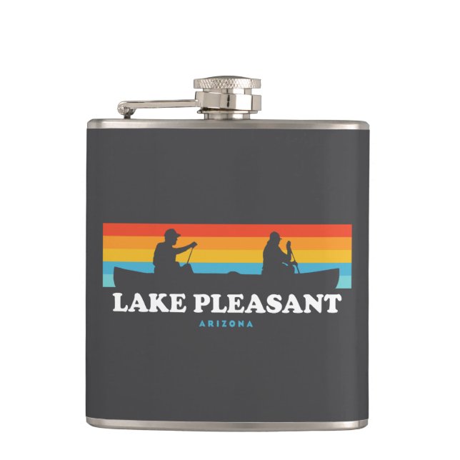 Lake Pleasant Arizona Canoe Hip Flask (Front)