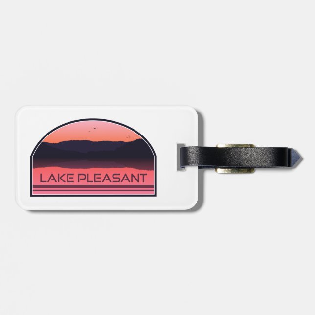 Lake Pleasant Arizona Red Sunrise Luggage Tag (Back Horizontal)