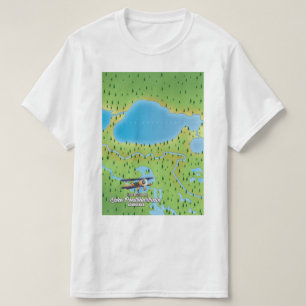 Lake Pontchartrain Louisiana lake map T-Shirt